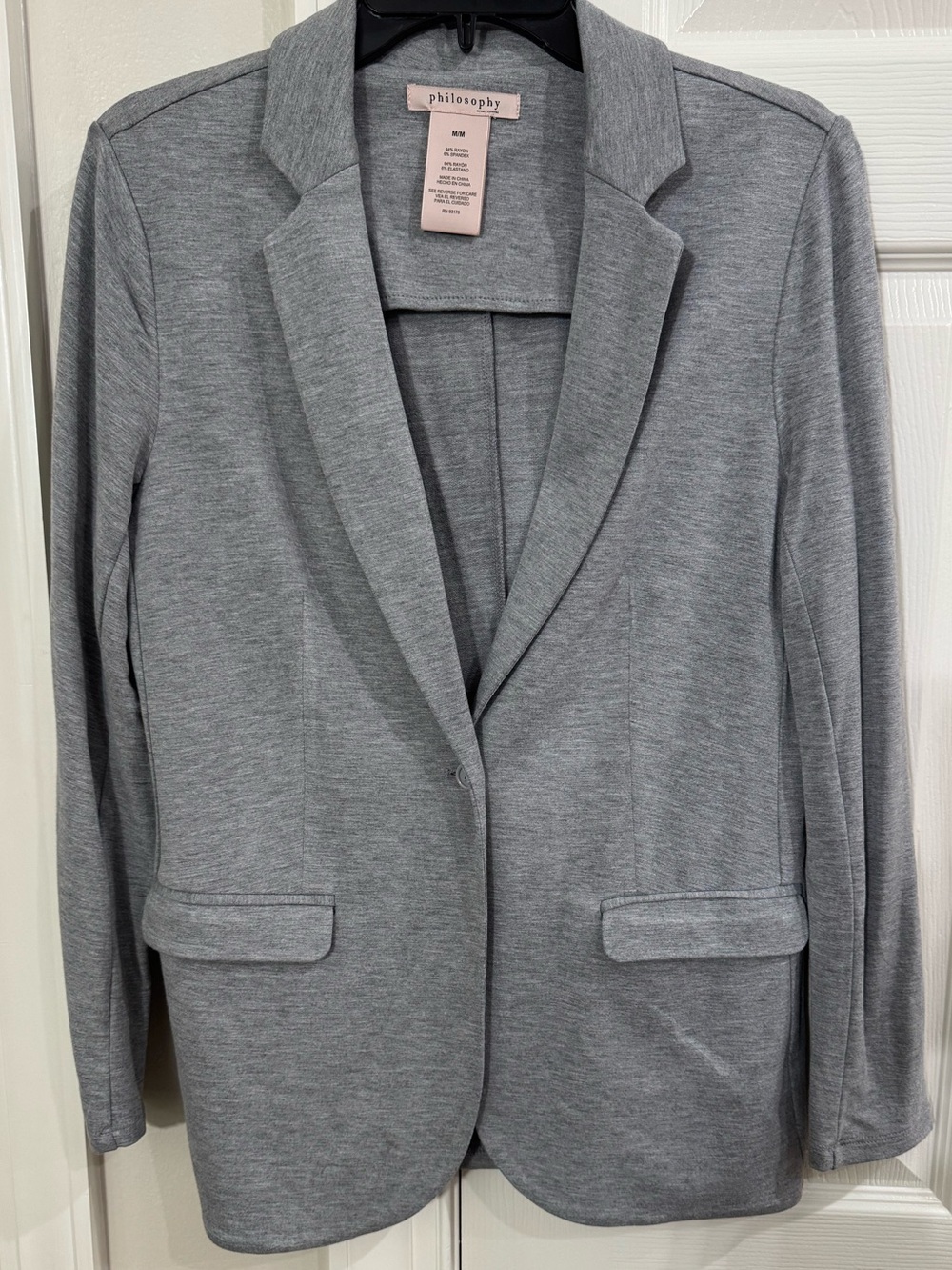 Philosophy Light Gray Knit Blazer Jacket